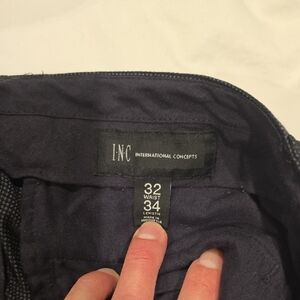 32x34 INC International Concepts Dark Blue With Silver Pattern Dress Pants